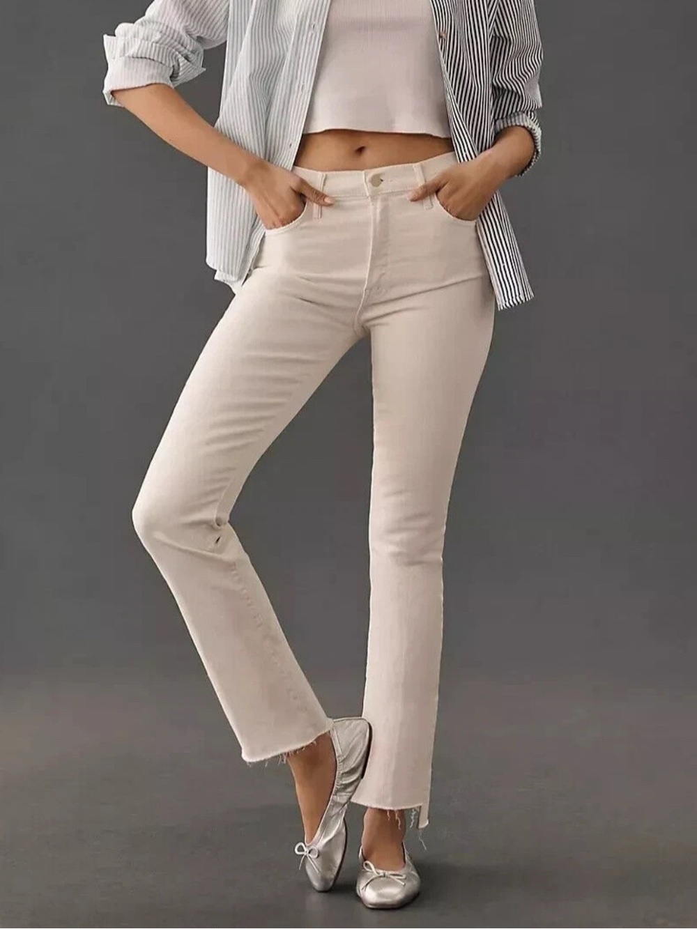 Mother The Insider Crop Step Fray Jeans